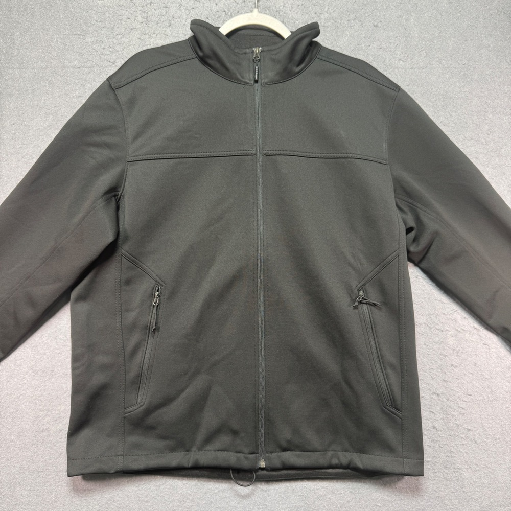 The North Face Mens Black Finxera Logo‎ Windwall Soft Shell Jacket Full Zip